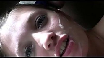 play After he shoots her in the ass, he paws and ejaculates on her face